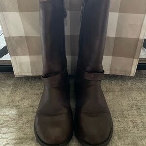 Girls Brown Leather Boots
